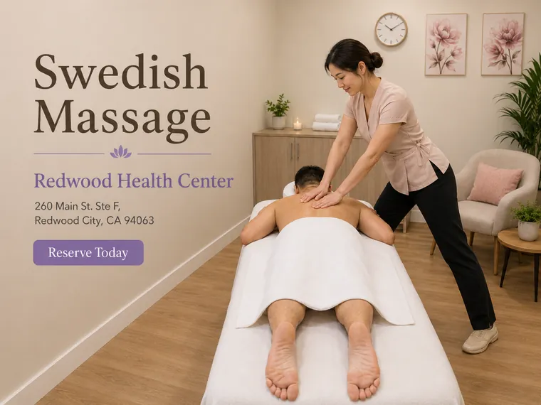 Swedish therapeutic massage at Redwood Health Center, Redwood City